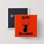 Halloween Orange Black Creepy Spider Button (Vorne & Hinten)