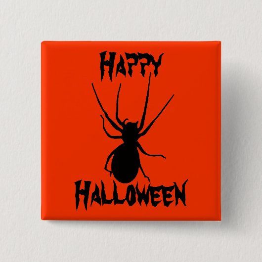 Halloween Orange Black Creepy Spider Button (Vorderseite)
