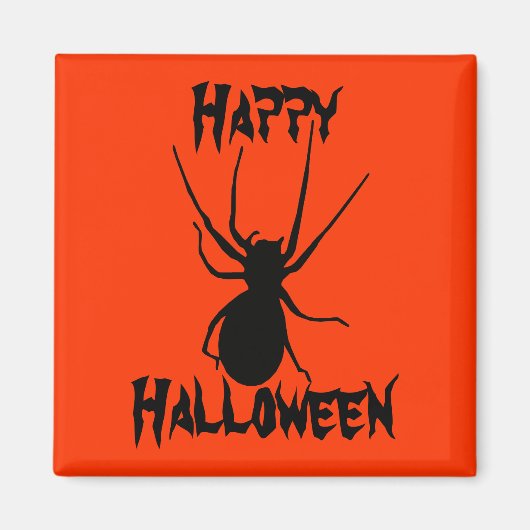 Halloween Orange Black Creepy Spider Magnet (Vorne)