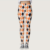 Halloween Orange Black Creepy Spider Modern Leggings (Vorderseite)