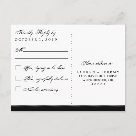 Halloween Orange & Black Elegant Matching UAWG Einladungspostkarte (Rückseite)