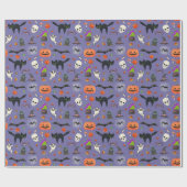 Halloween Orange Black Geschenkpapier (Flach)