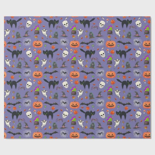 Halloween Orange Black Geschenkpapier (Flach)