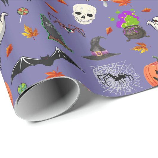 Halloween Orange Black Geschenkpapier (Rolleneckpunkt)