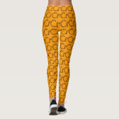 Halloween Orange Black Happy Halloween Holiday Leggings (Rückseite)