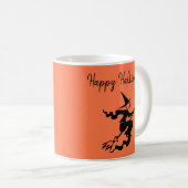 Halloween Orange Black Hexe Tasse (VorderseiteRechts)