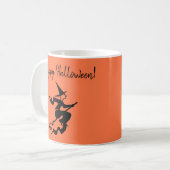 Halloween Orange Black Hexe Tasse (Vorderseite Links)