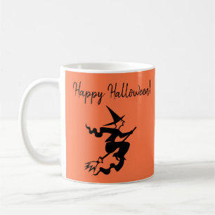 Halloween Orange Black Hexe Tasse