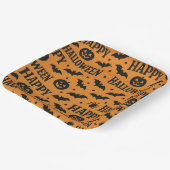 Halloween Orange & Black Jack-O-Lanterns Bats Pappteller (Gewinkelt)