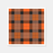 Halloween Orange Black Kariert Serviette (Vorderseite)