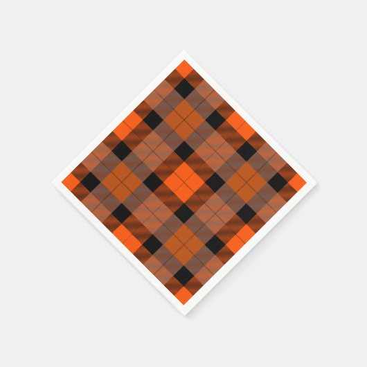 Halloween Orange Black Kariert Serviette (Ecke)