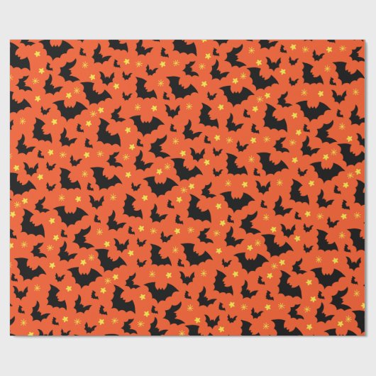 Halloween Orange Black Minimal Muster Geschenkpapier (Flach)