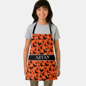Halloween Orange Black Minimal Muster Schürze (Insitu)