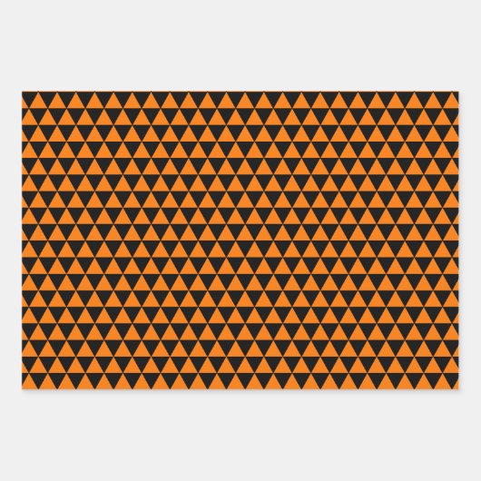 Halloween Orange Black Modern Pattern Benutzerdefi Geschenkpapier Set (Vorderseite 3)