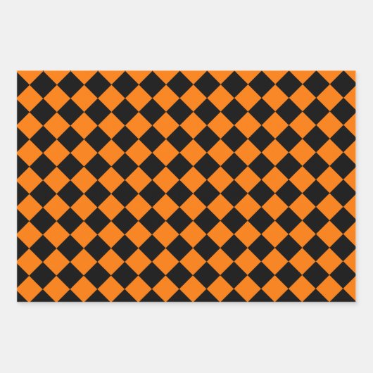 Halloween Orange Black Modern Pattern Benutzerdefi Geschenkpapier Set (Vorderseite 2)