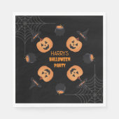 Halloween Orange & Black Personalisiert Napkins Serviette (Vorderseite)