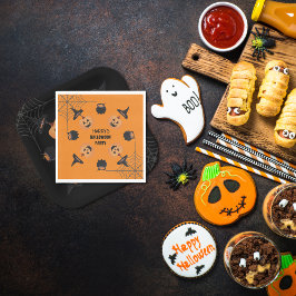 Halloween Orange & Black Personalisiert Napkins Serviette