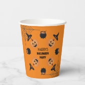 Halloween Orange & Black Personalisiert Paper Cup Pappbecher (Rückseite)