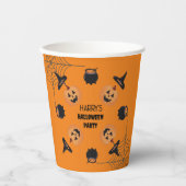 Halloween Orange & Black Personalisiert Paper Cup Pappbecher (Vorderseite)