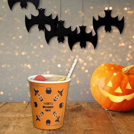 Halloween Orange & Black Personalisiert Paper Cup Pappbecher