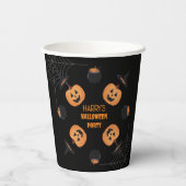 Halloween Orange & Black Personalisiert Paper Plat Pappbecher (Rückseite)