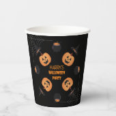 Halloween Orange & Black Personalisiert Paper Plat Pappbecher (Vorderseite)
