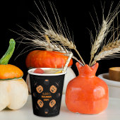 Halloween Orange & Black Personalisiert Paper Plat Pappbecher