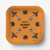Halloween Orange & Black Personalisiert Paper Plat Pappteller (Vorderseite)