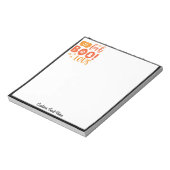 Halloween Orange Black Pumpkin Boo Personalisiert Notizblock (Rotiert)