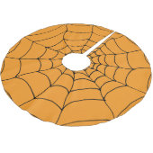 Halloween Orange Black Spiders Webkobwebseiten Polyester Weihnachtsbaumdecke (Schrägansicht)