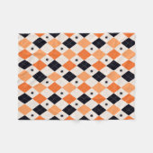 Halloween Orange & Black Spiding Raute Muster Fleecedecke (Vorderseite (Horizontal))