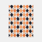Halloween Orange & Black Spiding Raute Muster Fleecedecke (Vorderseite)
