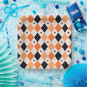 Halloween Orange & Black Spiding Raute Muster Pappteller (Party)