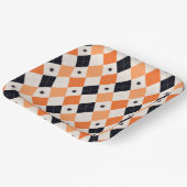 Halloween Orange & Black Spiding Raute Muster Pappteller (Gewinkelt)
