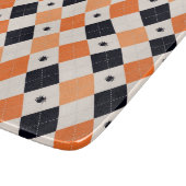 Halloween Orange & Black Spiding Raute Muster Schneidebrett (Ecke)