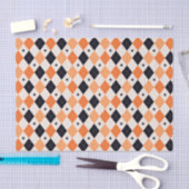 Halloween Orange & Black Spiding Raute Muster Seidenpapier (Handwerk)