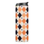 Halloween Orange & Black Spiding Raute Muster Thermosbecher (Nach links gedreht)