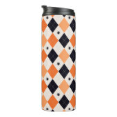 Halloween Orange & Black Spiding Raute Muster Thermosbecher (Nach rechts gedreht)