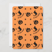 Halloween Orange Black Spooky Pumpkin Hexe Einladung (Rückseite)