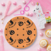 Halloween Orange Black Spooky Pumpkin Hexe Pappteller (Party)
