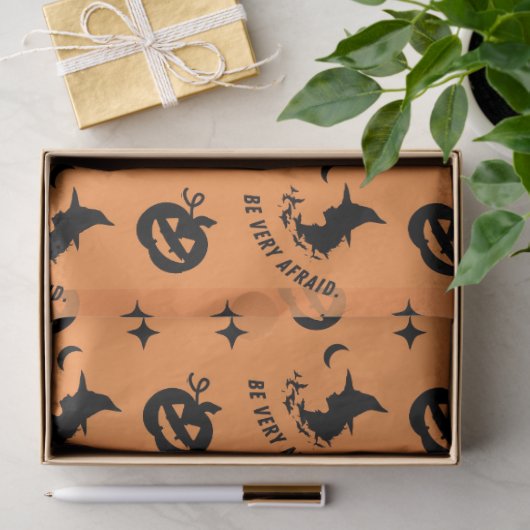Halloween Orange Black Spooky Pumpkin Hexe Seidenpapier (Geschenk)
