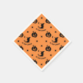 Halloween Orange Black Spooky Pumpkin Hexe Serviette (Ecke)