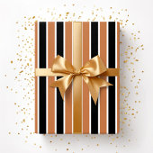 Halloween Orange Black Stripes Geschenkpapier