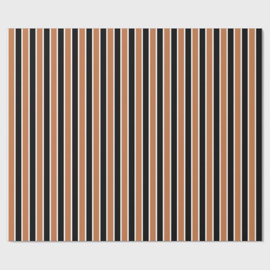 Halloween Orange Black Stripes Geschenkpapier (Flach)