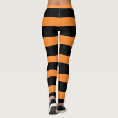 Halloween Orange Black Stripes Leggings (Rückseite)