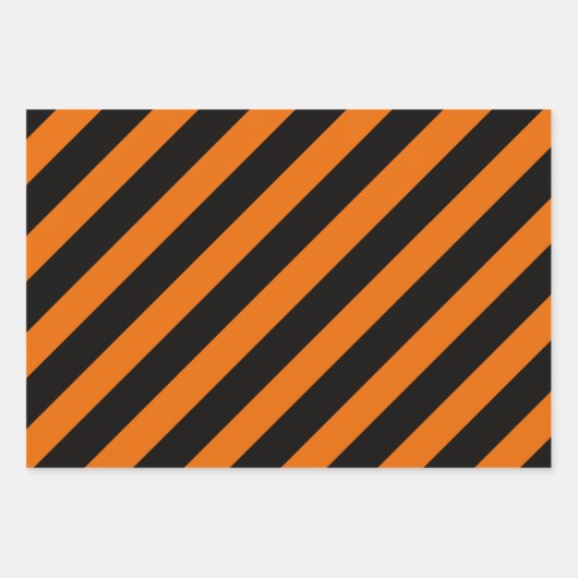 Halloween Orange Black Stripes & Polka Dots Party Geschenkpapier Set (Vorderseite 3)