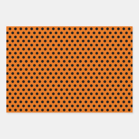 Halloween Orange Black Stripes & Polka Dots Party Geschenkpapier Set (Vorderseite 2)