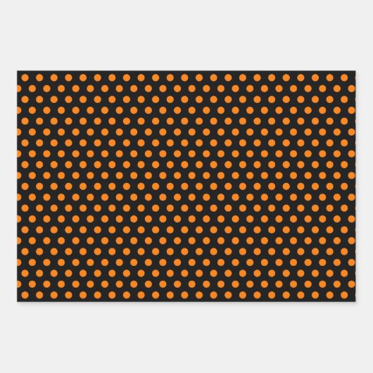 Halloween Orange Black Stripes & Polka Dots Party Geschenkpapier Set (Vorderseite)