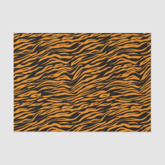 Halloween Orange Black Tiger Animal Print Seidenpapier (Vorderseite)