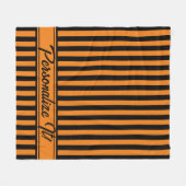 Halloween Orange Black Vertikal Strip Fleecedecke (Vorderseite (Horizontal))